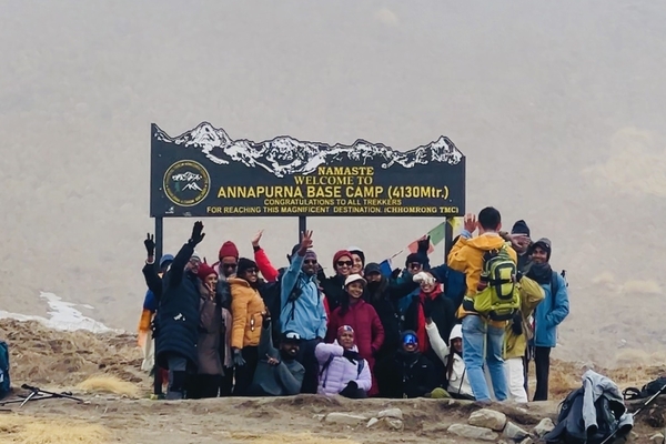 At Annapurna Base Camp Summit