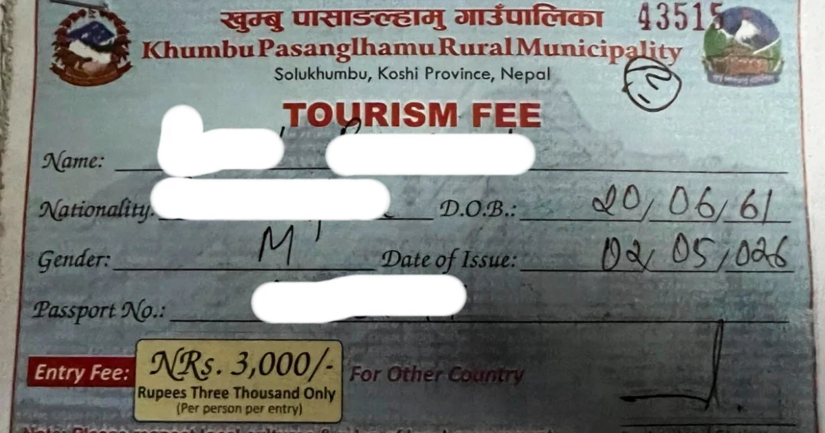 khumbu pasang lhamu rural municipality permit
